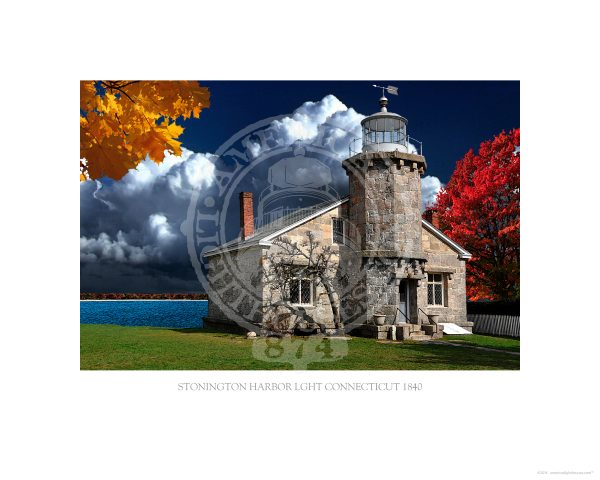 Stonington Harbor Light Connecticut 1840 B