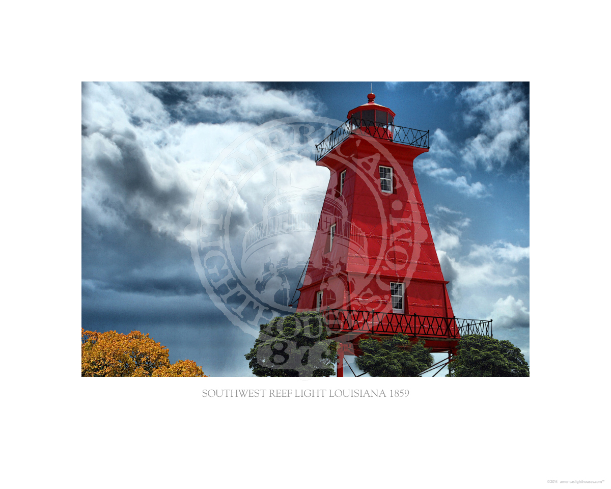 Southwest Reef Light Louisiana 1859