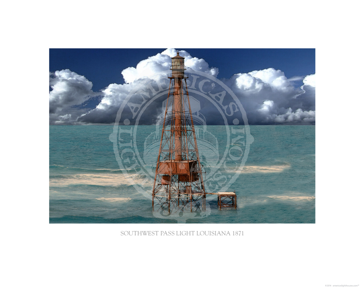 Southwest Pass Light Louisiana 1871