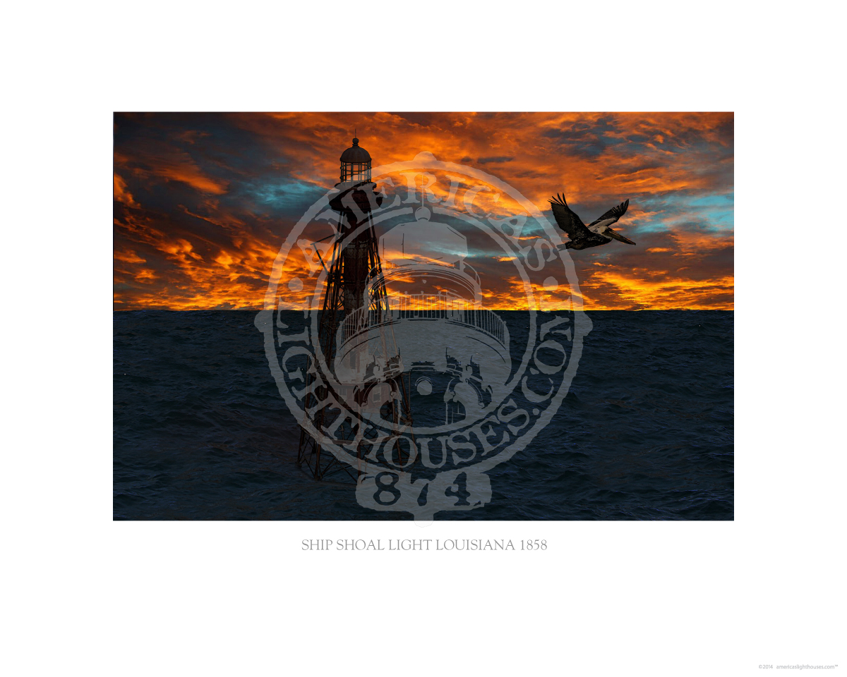 Ship Shoal Light Louisiana 1858