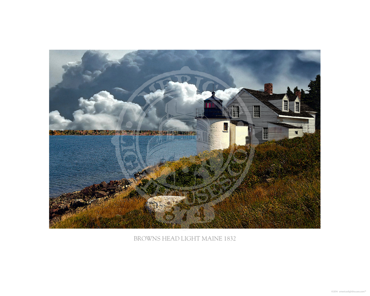 Browns Head Light Maine 1832