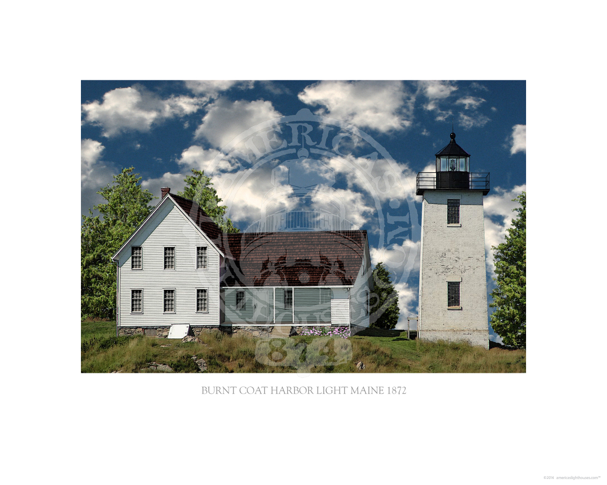 Burnt Coat Harbor Light Maine 1872