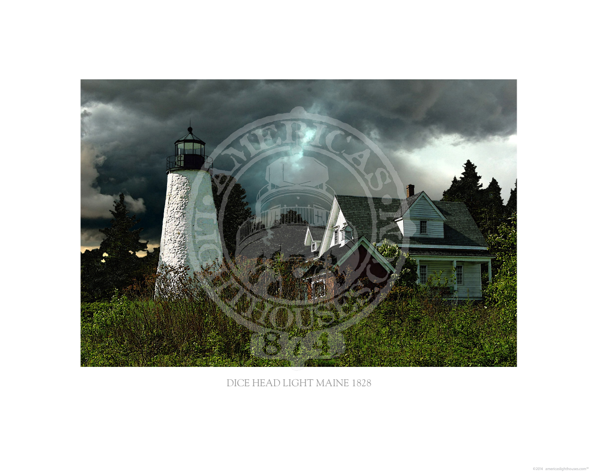 Dice Head Light Maine 1828