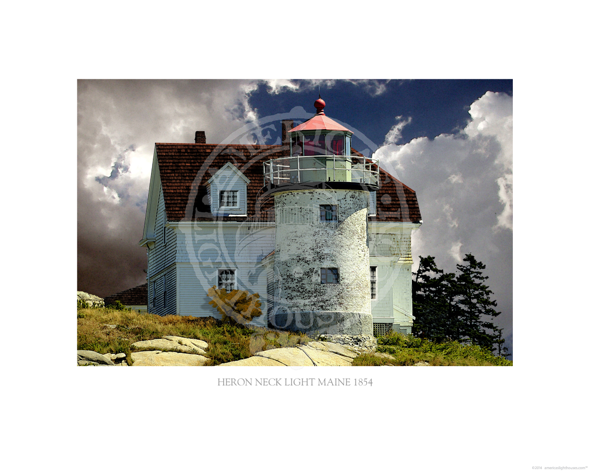 Heron Neck Light Maine 1854