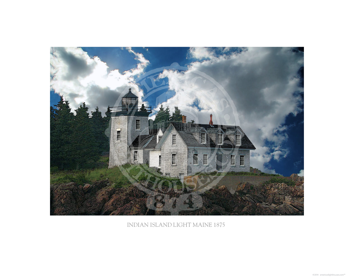 Indian Island Light Maine 1875