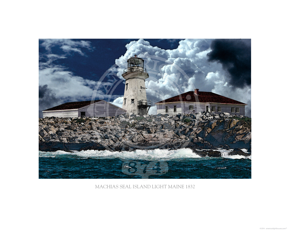 Machias Seal Island Light Maine 1832