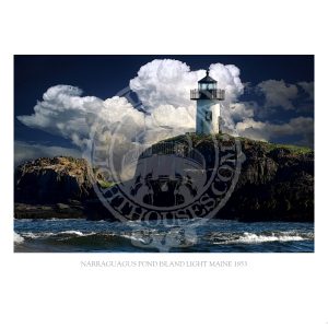 Narraguagus Pond Island Light Maine 1853
