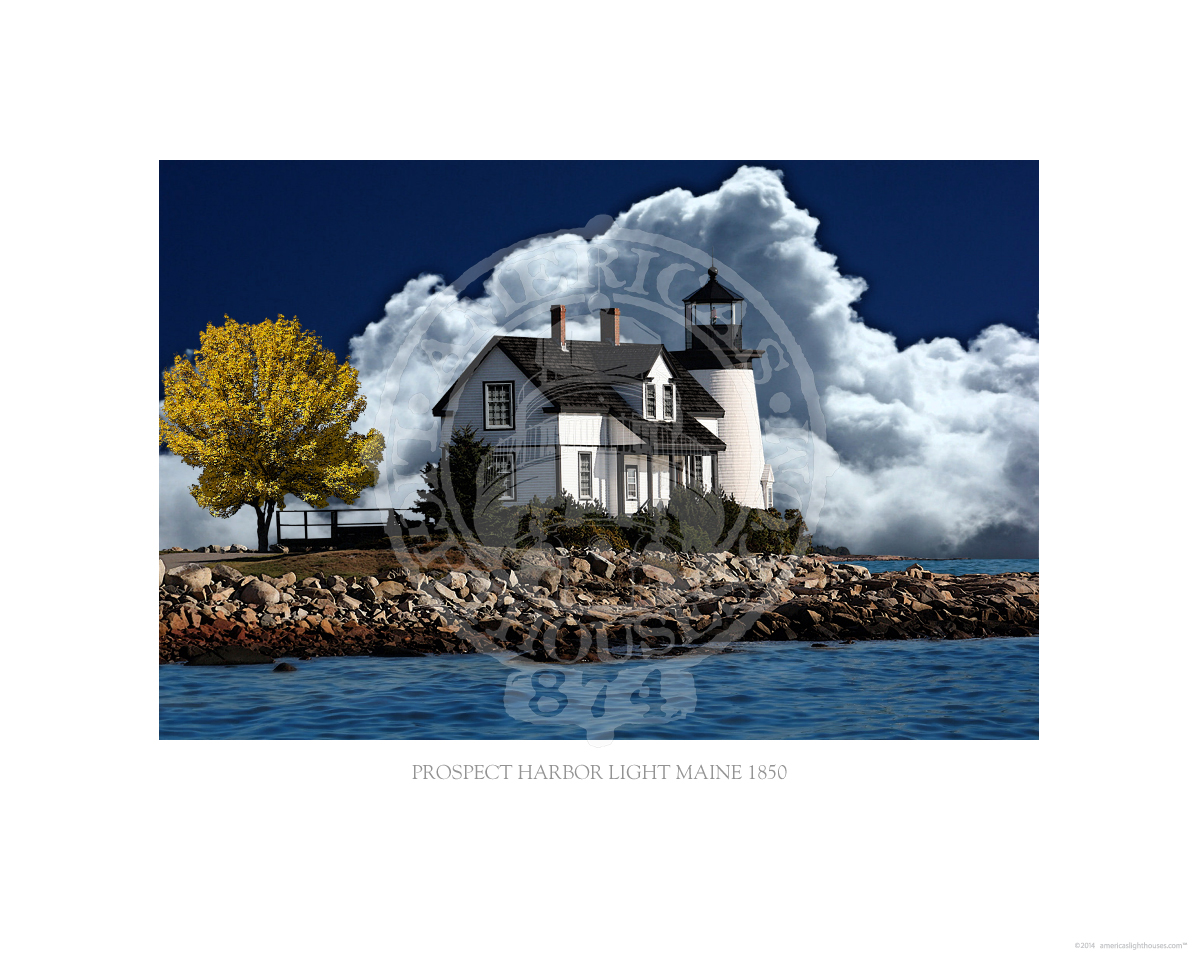 Prospect Harbor Light Maine 1850