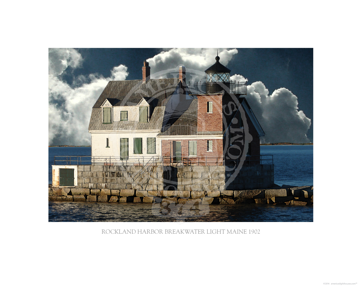Rockland Harbor Breakwater Light Maine 1902