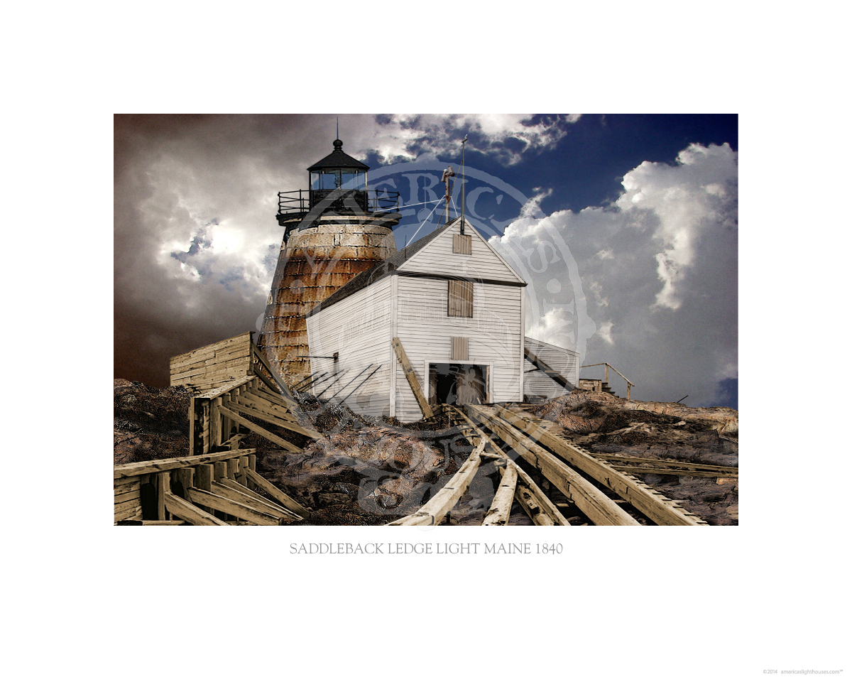 Saddleback Ledge light Maine 1840