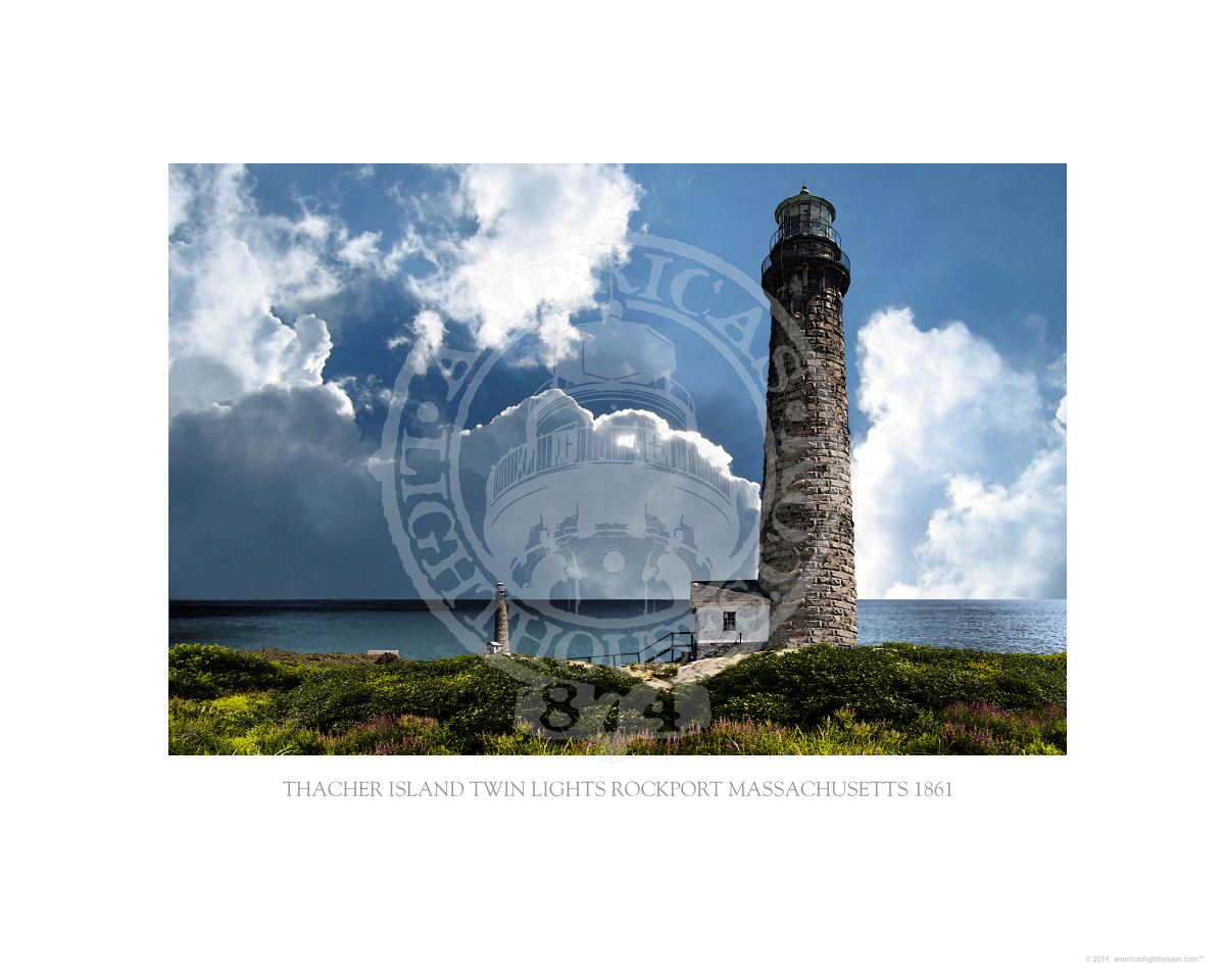 Thacher Twin Lights Massachusetts 1861