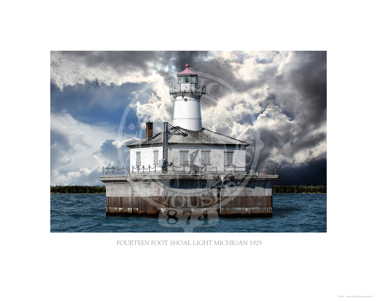 Fourteen Foot Shoal Light Michigan 1929