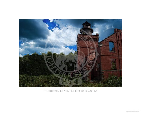 Fourteen Mile Point Light Michigan 1894