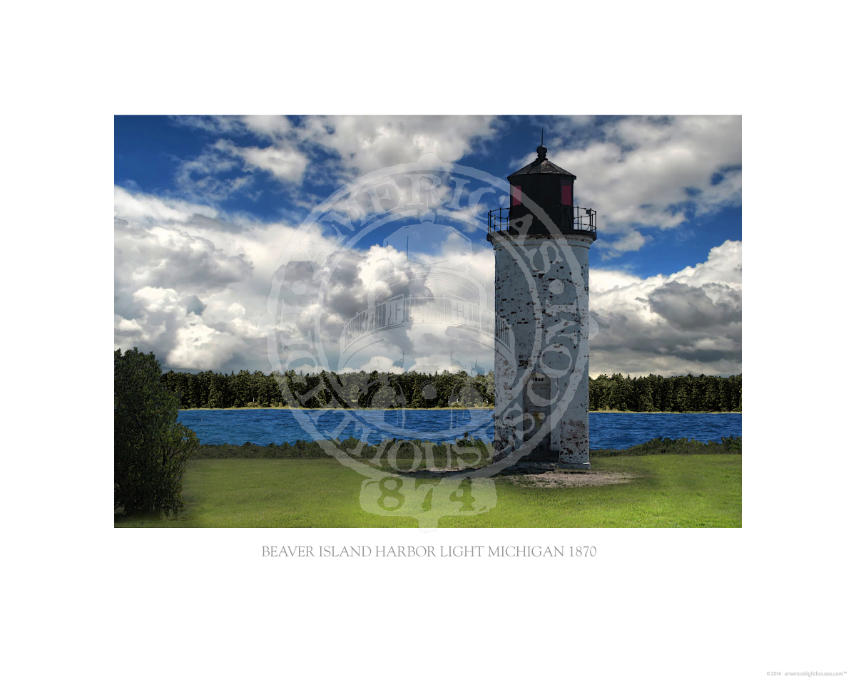 Beaver Island Harbor Light Michigan 1870