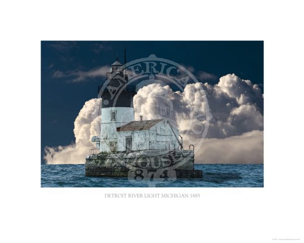 Detroit River Light Michigan 1885