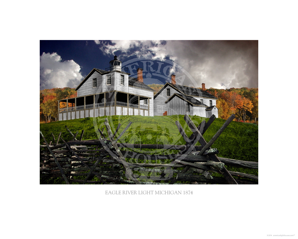 Eagle River Light Michigan 1874