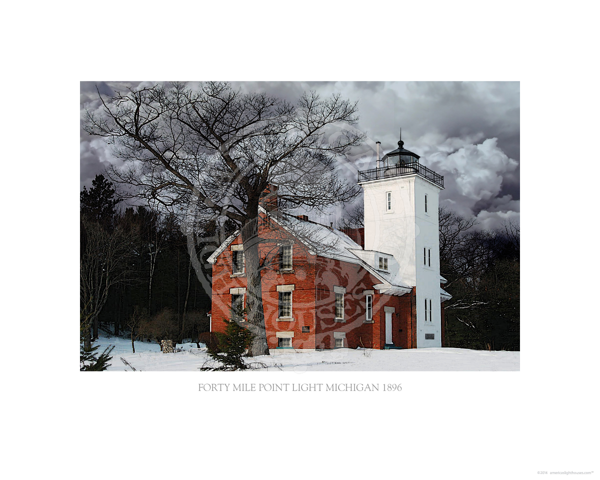 Forty Mile Point Light Michigan 1896