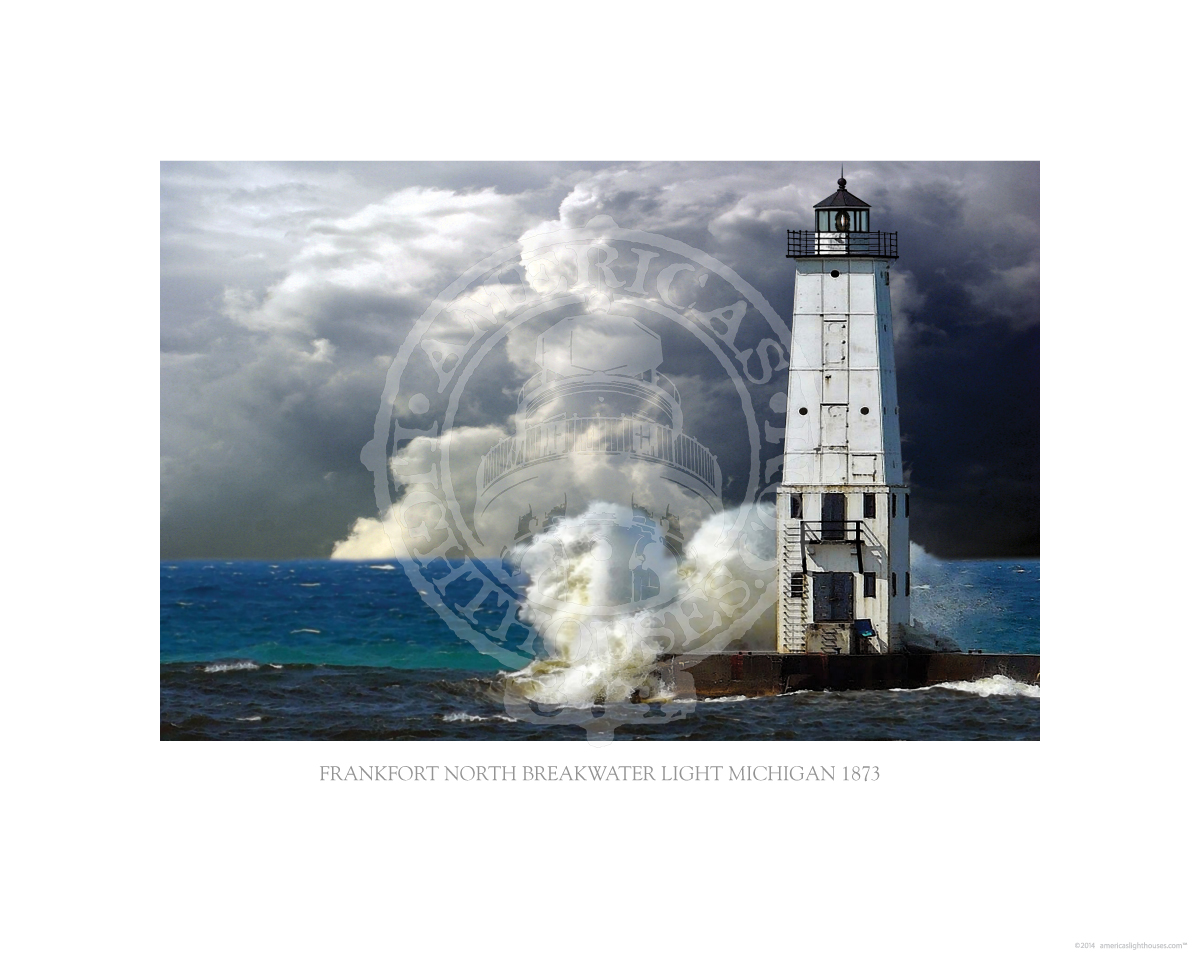 Frankfort North Breakwater Light Michigan 1873
