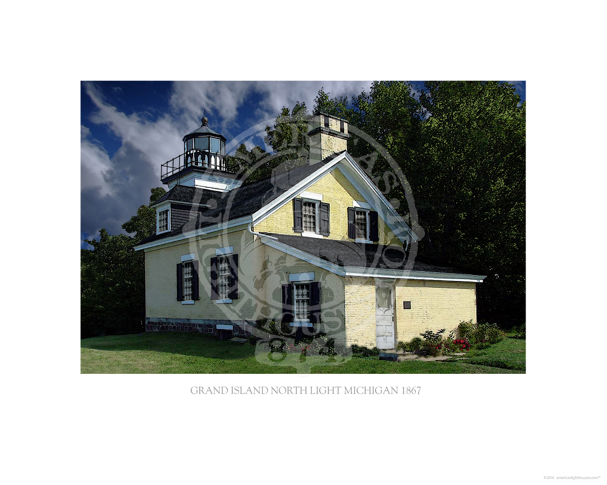 Grand Island North Light Michigan 1867