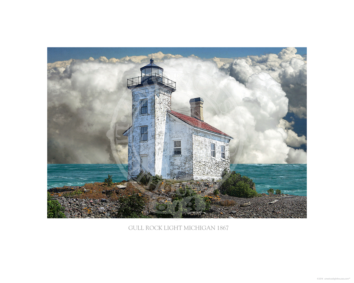 Gull Rock Light Michigan 1867