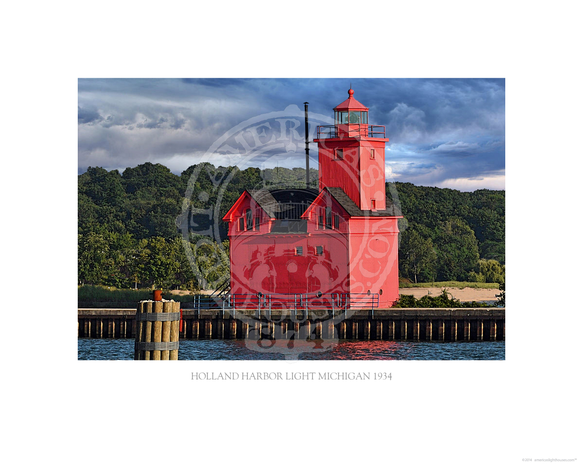 Holland Harbor Light Michigan 1934