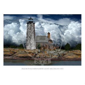 Isle Royale Menagerie Island Light Michigan 1875
