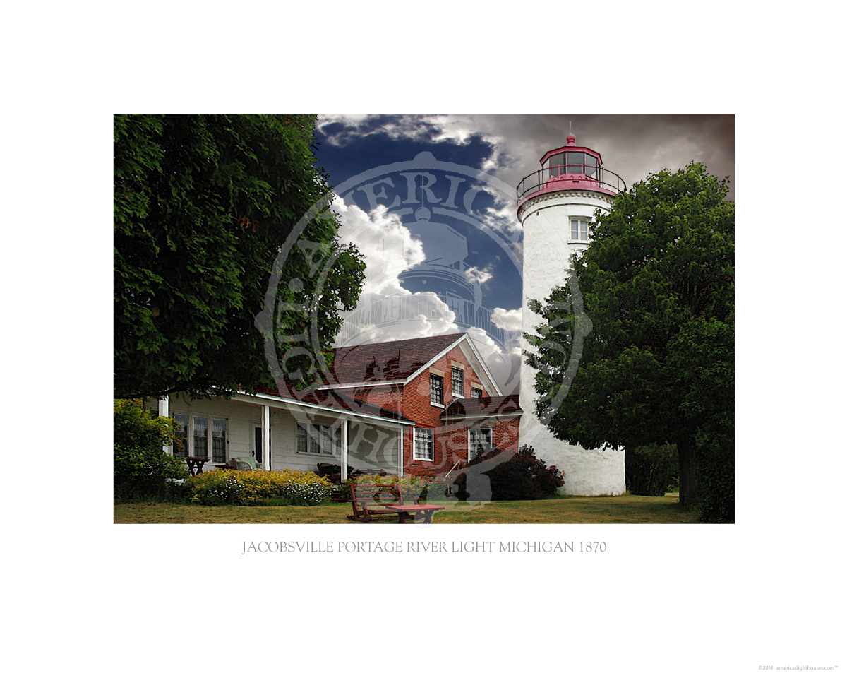 Jacobsville Portage River Light Michigan 1870