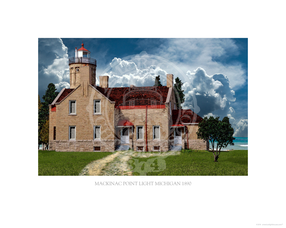 Mackinac Point Light Michigan 1890