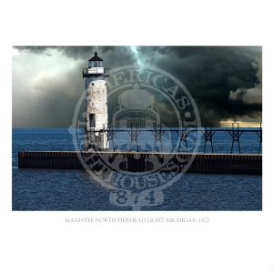 Manistee North Pierhead Light Michigan 1927