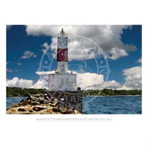 Marquette Breakwater Light Michigan 1908