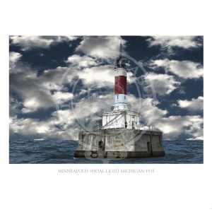 Minneapolis Shoal Light Michigan 1935