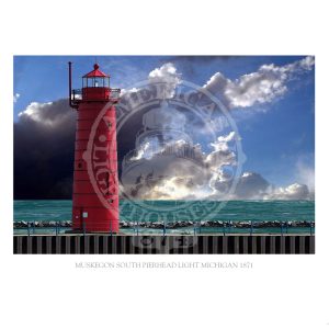 Muskegon South Pierhead Light Michigan 1871