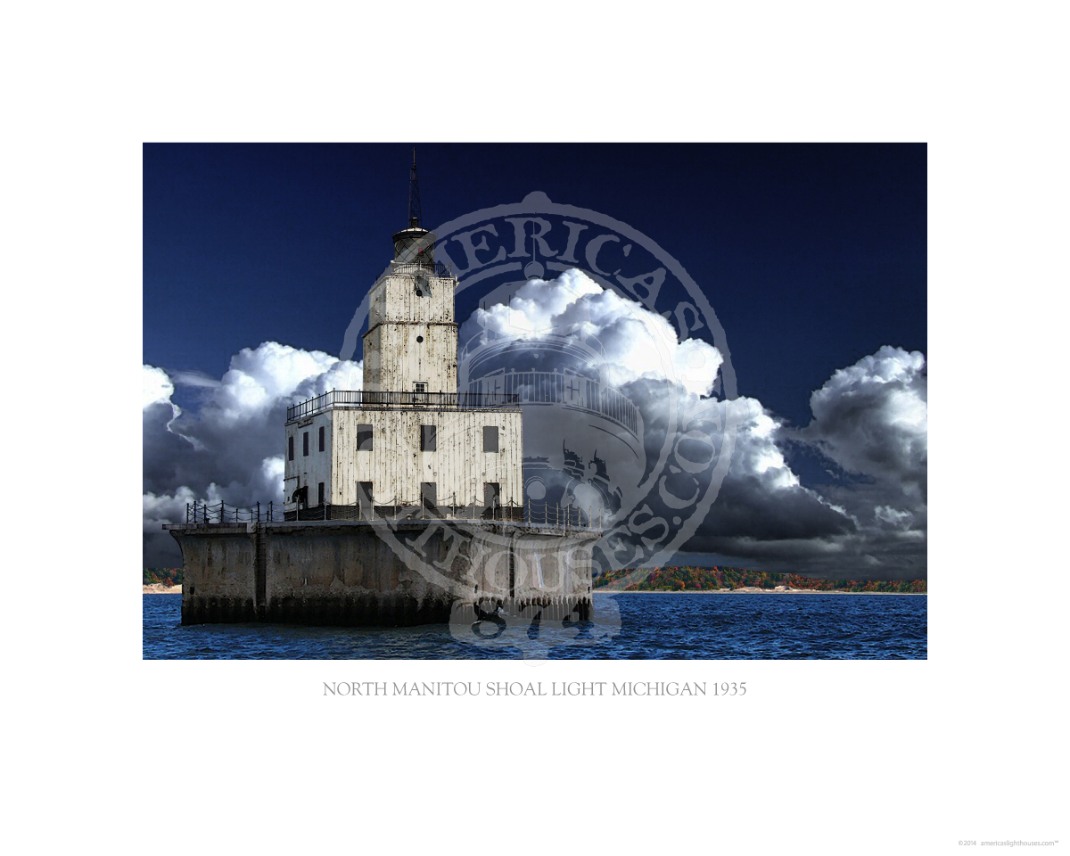 North Manitou Shoal Light Michigan 1935