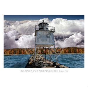 Ontonagon West Pierhead Light Michigan 1900