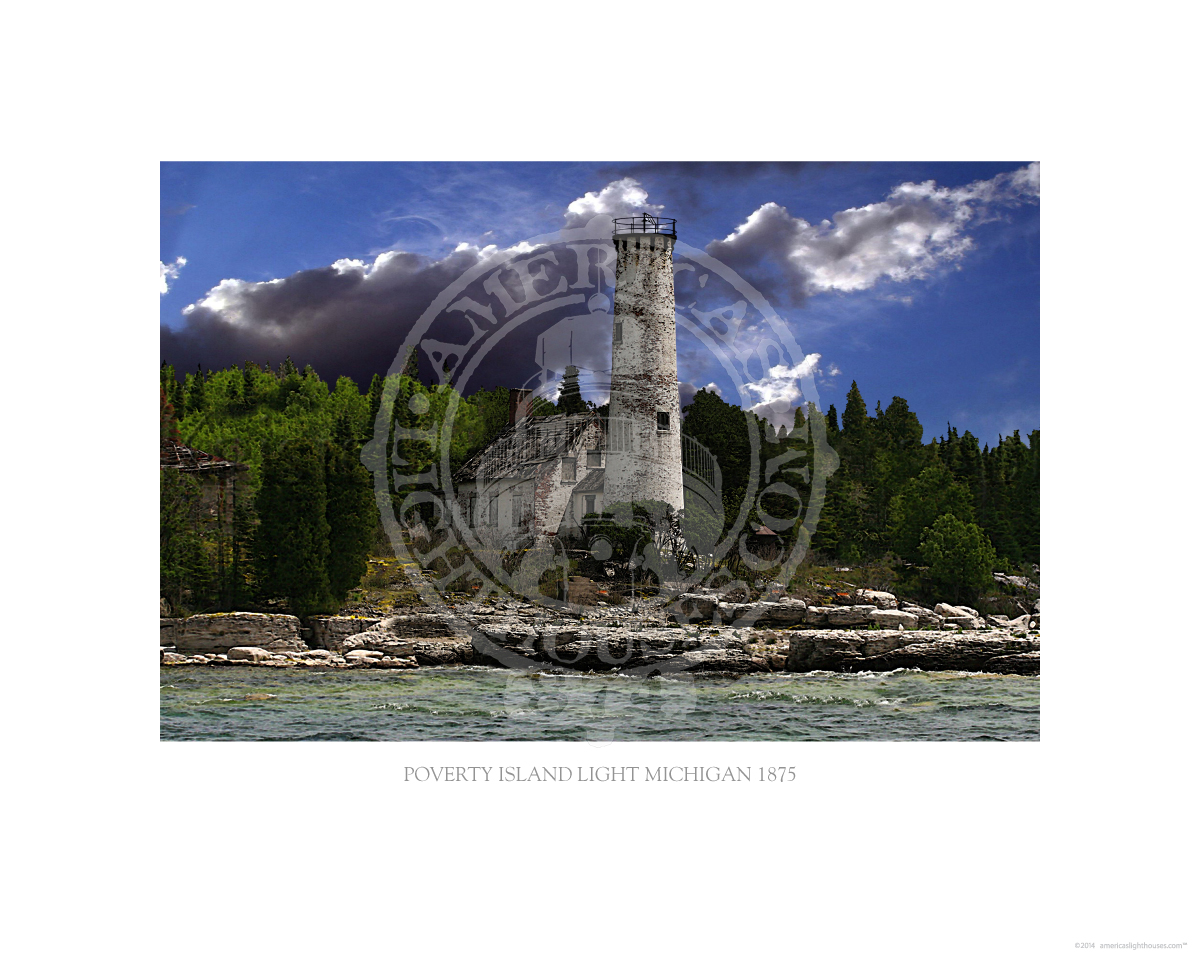 Poverty Island Light Michigan 1875