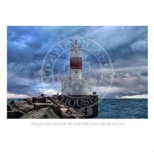 Presque Isle Harbor Breakwater Light Michigan 1941