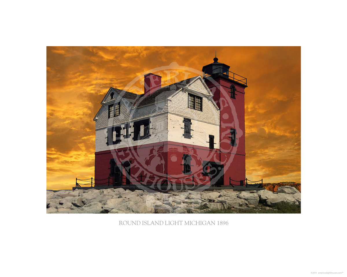 Round Island Light Michigan 1896