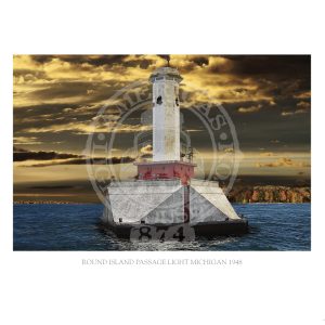 Round Island Passage Light Michigan 1948