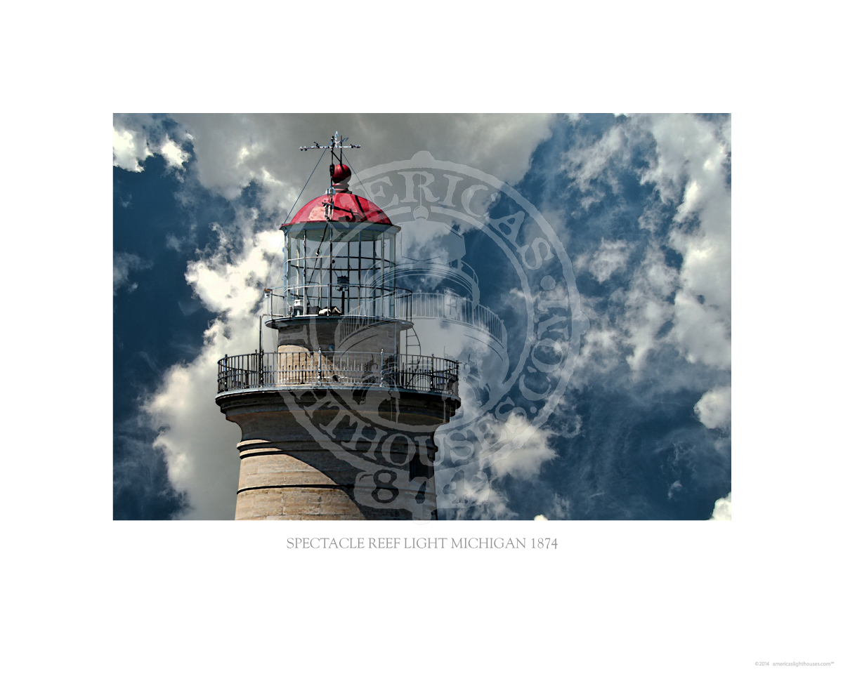 Spectacle Reef Light Michigan 1874
