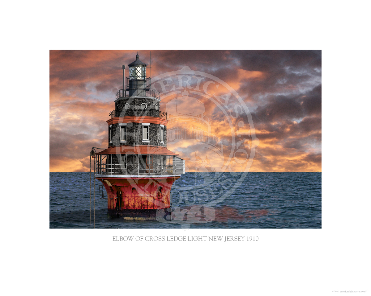 Elbow of Cross Ledge Light New Jersey 1910