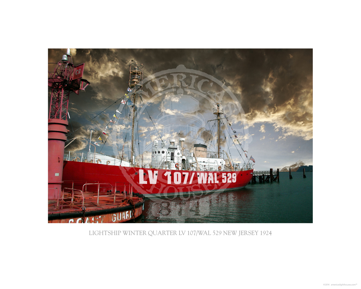 Lightship Winter Quarter LV 107 WAL 529 New Jersey 1924