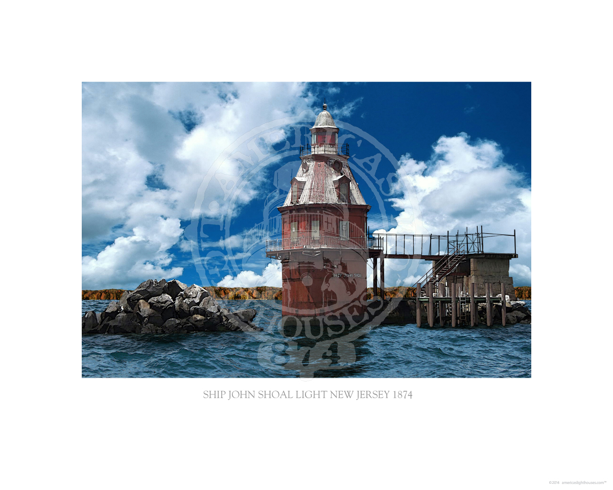 Ship John Shoal Light New Jersey 1874