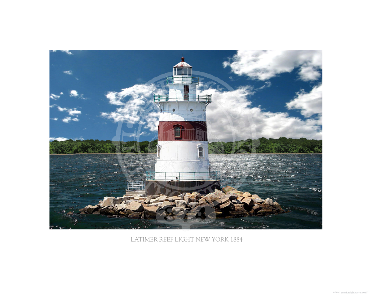 Latimer Reef Light New York 1885