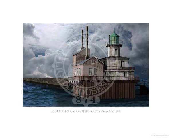 Buffalo Harbor Outer Light New York 1893