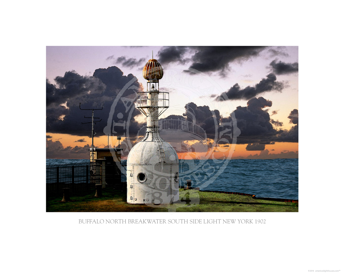 Buffalo North Breakwater South Side Light New York 1902