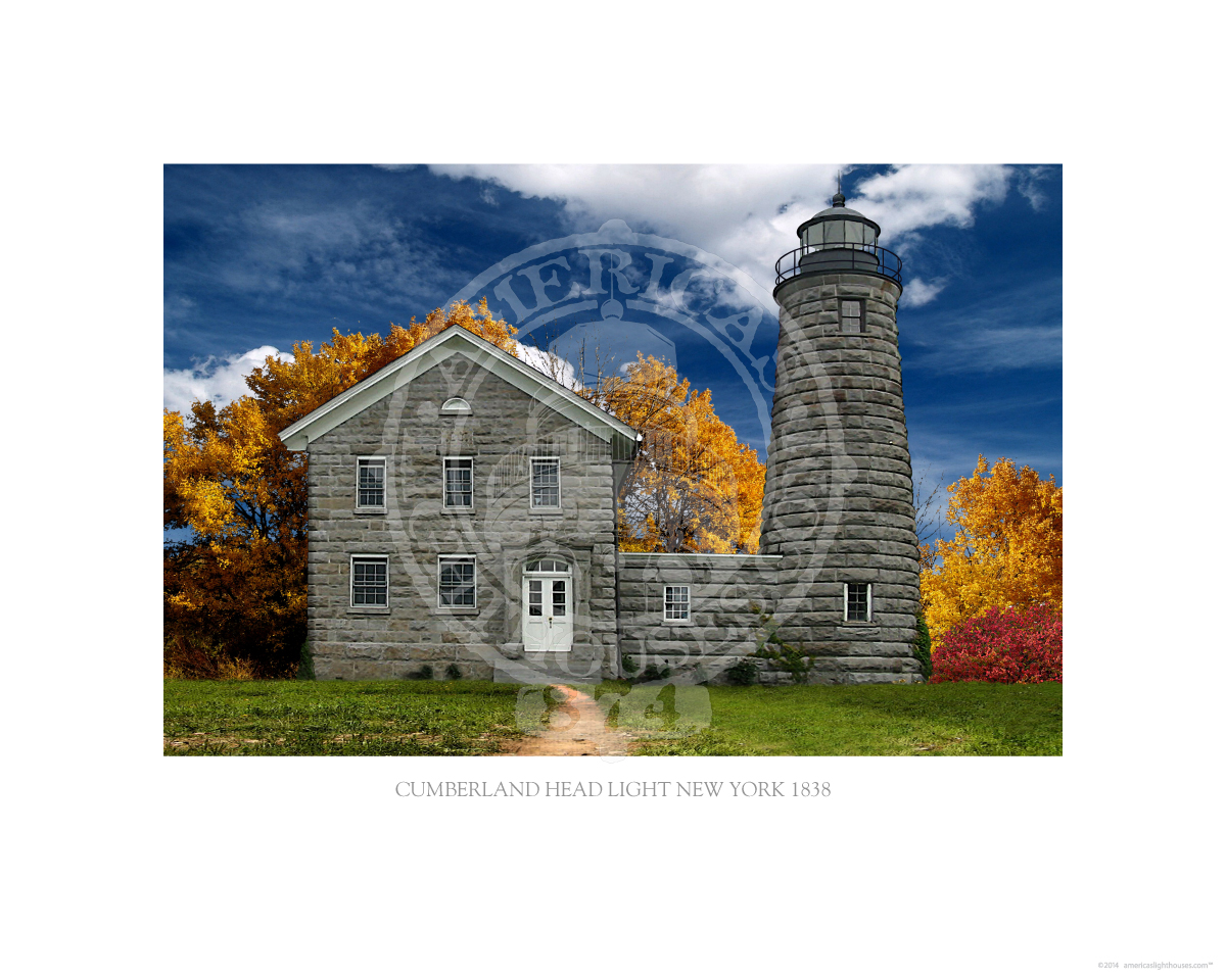 Cumberland Head Light New York 1838