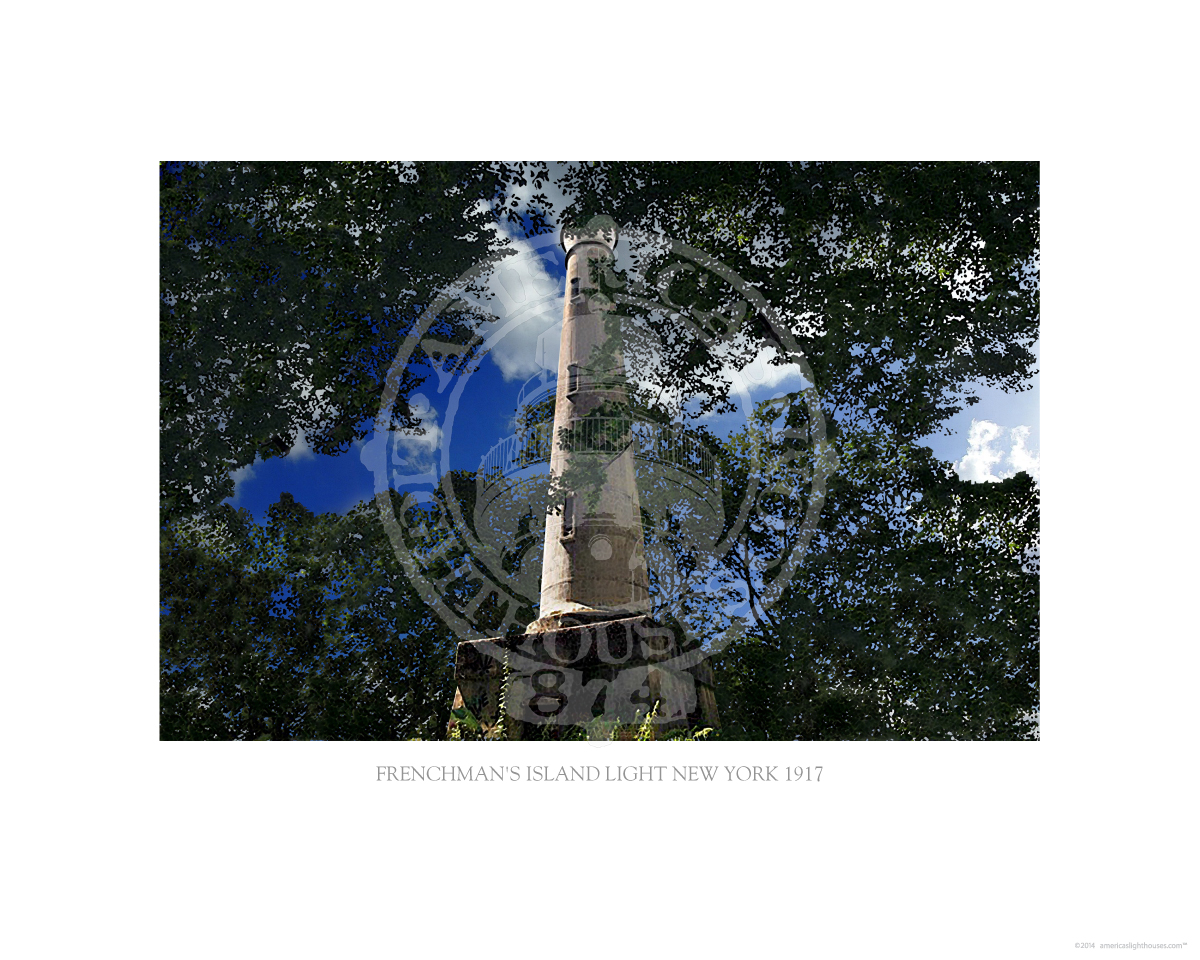 Frenchmans Island Light New York 1917
