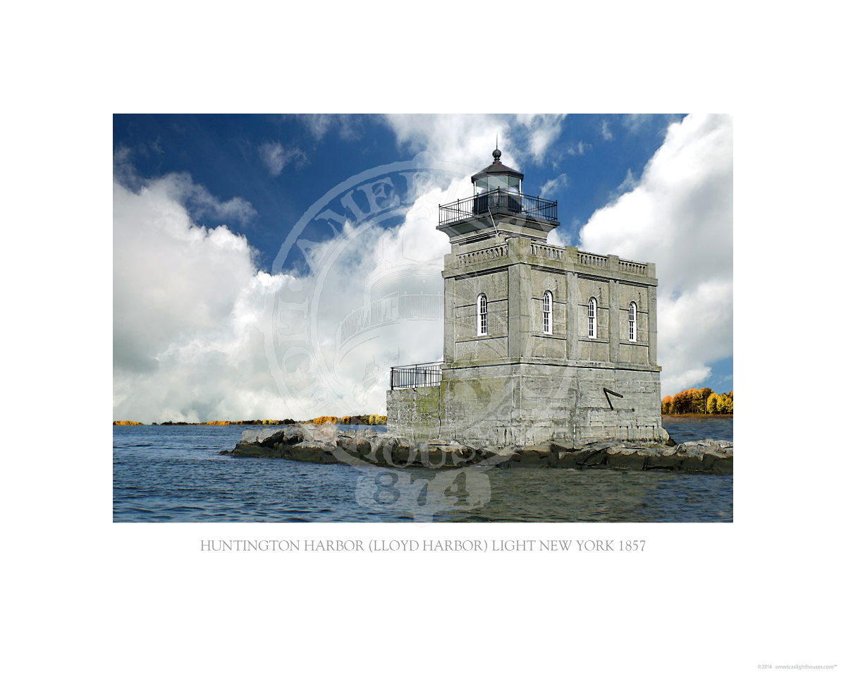 Huntington Harbor Lloyd Harbor Light New York 1857