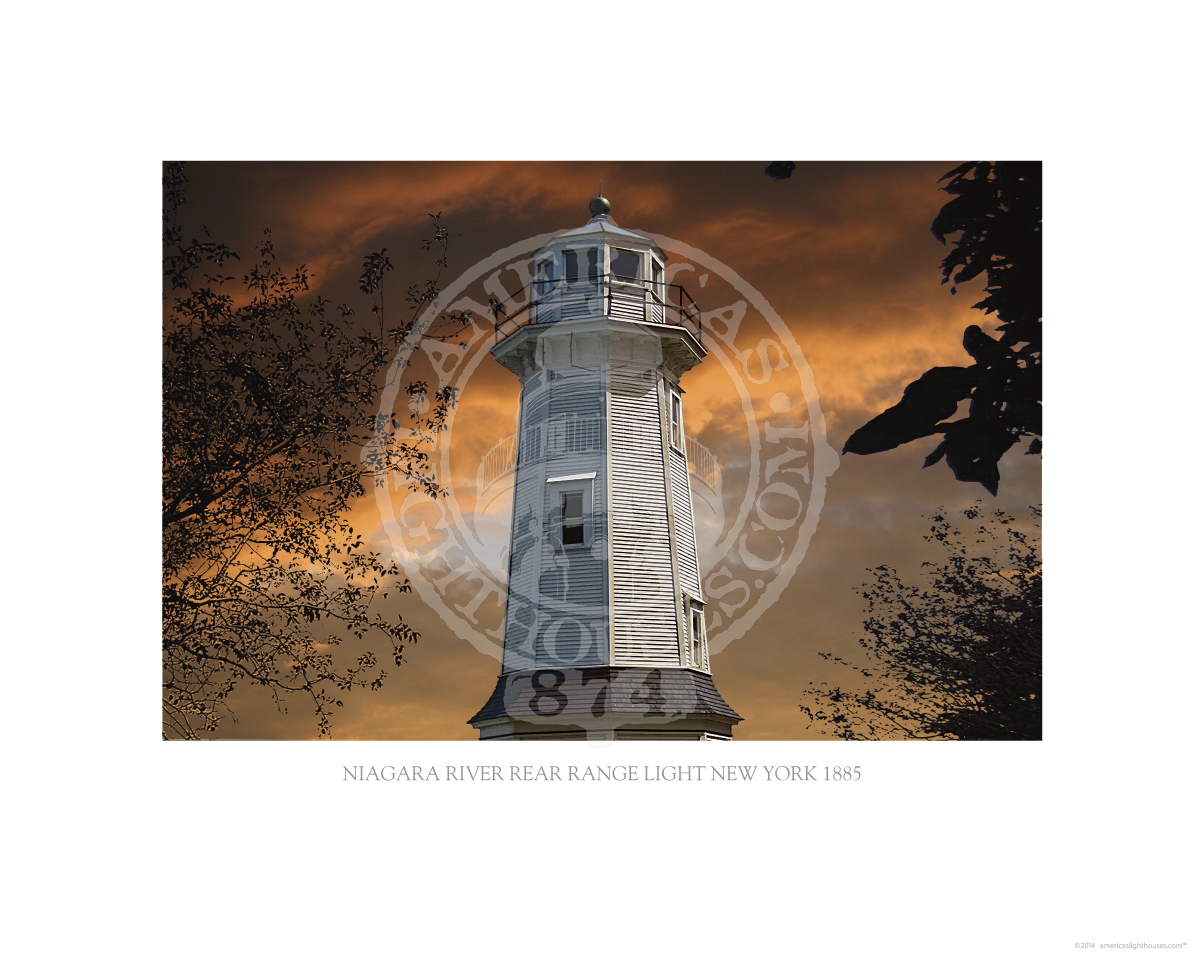 Niagara River Rear Range Light New York 1885