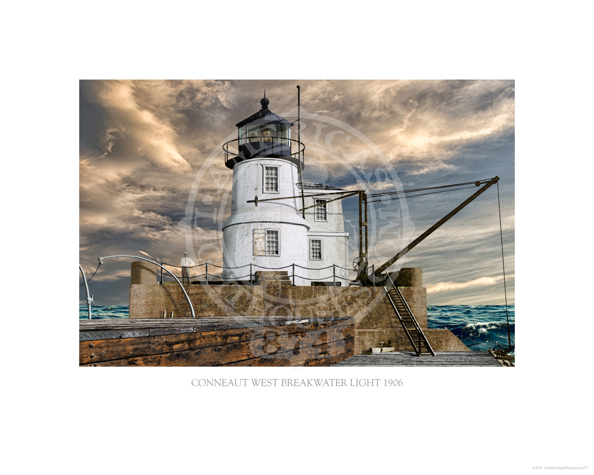 Conneaut West Breakwater Light Ohio 1906